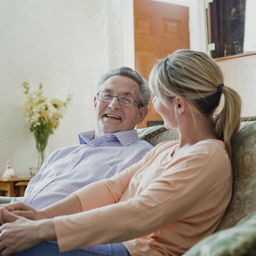 Woman and older man